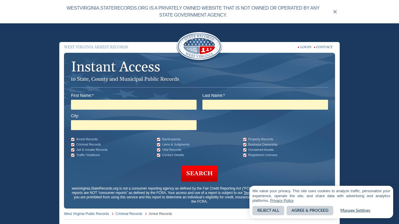 West Virginia Arrest Records | StateRecords.org